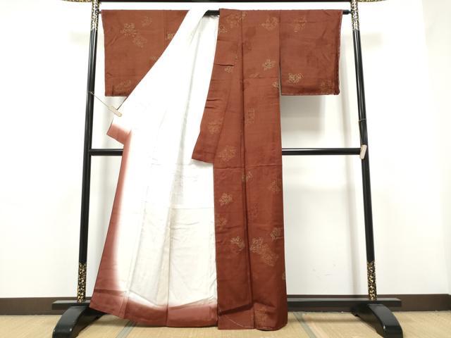 平和屋着物●上質な小紋 地紋起こし 破れ色紙花文 金彩 正絹 逸品 未使用 CABJ5114hy