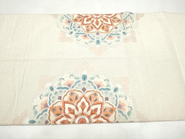 平和屋着物●太鼓柄袋帯 駒刺繍 綴れ 正倉院花文 金彩 正絹 逸品 CABJ5151hy