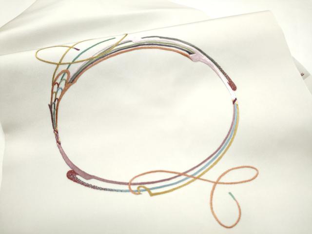 平和屋着物●中国三大刺繍 相良刺繍 総刺繍 九寸名古屋帯 結び紐文 金糸 正絹 逸品 CABJ5162hy