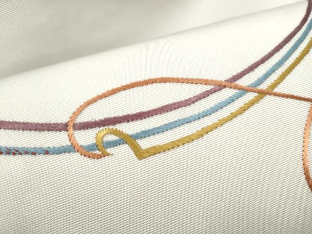 平和屋着物●中国三大刺繍 相良刺繍 総刺繍 九寸名古屋帯 結び紐文 金糸 正絹 逸品 CABJ5162hy
