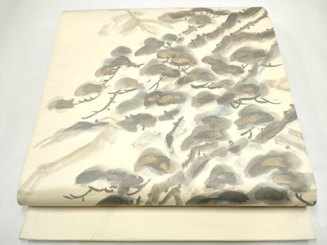 平和屋着物●京友禅作家 山科春宣 六通柄袋帯 枝松文 金彩 正絹 逸品 CABJ5197hy