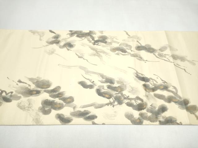 平和屋着物●京友禅作家 山科春宣 六通柄袋帯 枝松文 金彩 正絹 逸品 CABJ5197hy