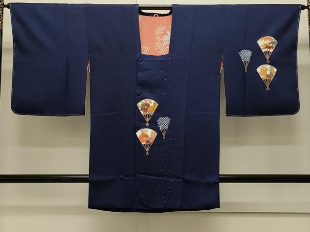 平和屋着物#道行コート 絞り 扇面草花文 金彩 正絹 逸品 未使用 CABJ5212in