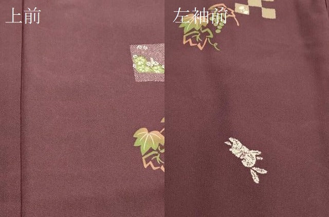 平和屋着物#長羽織 兎葡萄蔦の葉文 正絹 逸品 CABJ5226in