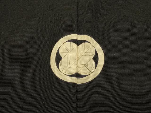 平和屋着物#男性 長羽織 黒紋付き 正絹 逸品 CABJ5237in