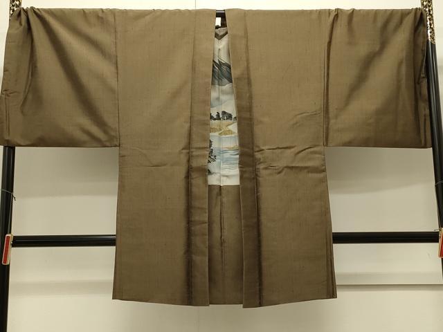 平和屋着物#男性 長羽織 紬地 霞文 キングサイズ 正絹 逸品 CABJ5256in