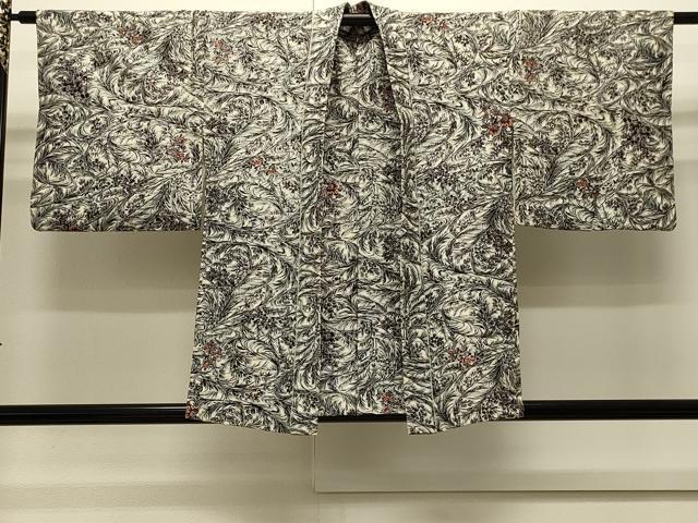平和屋着物#羽織 草花文 銀彩 正絹 逸品 CABJ5260in