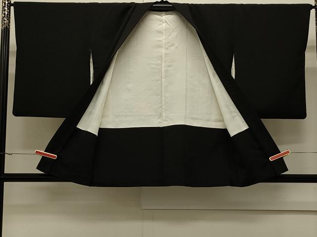 平和屋着物#羽織 刺繍 立波片輪車花文 黒地 正絹 逸品 CABJ5265in