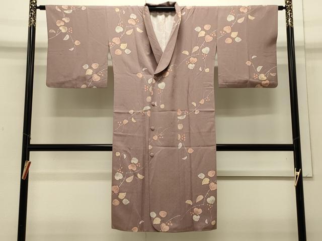 平和屋着物#道行コート 南天文 ロング丈 正絹 逸品 CABJ5269in