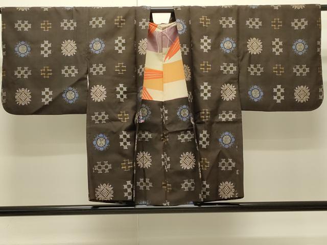 平和屋着物#アンティーク大島 本場大島紬 羽織 幾何学文様 正絹 逸品 CABJ5274in