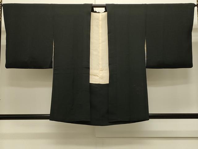 平和屋着物#羽織 流水笹の葉文 黒地 正絹 逸品 CABJ5293in