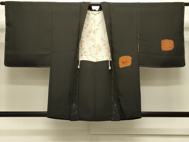 平和屋着物#羽織 刺繍 鳥獣花文 黒地 金彩 正絹 逸品 未使用 CABJ5298in