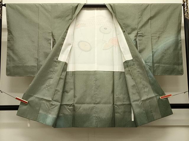 平和屋着物#本場染大島紬 道行コート 霞文 暈し染め ロング丈 正絹 逸品 未使用 CABJ5327in