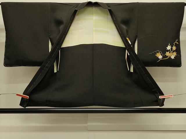 平和屋着物#羽織 風景文 黒地 正絹 逸品 CABJ5333in