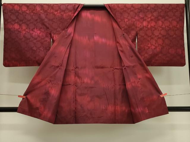 平和屋着物#道行コート リバーシブル 牡丹唐草文 正絹 逸品 CABJ5369in