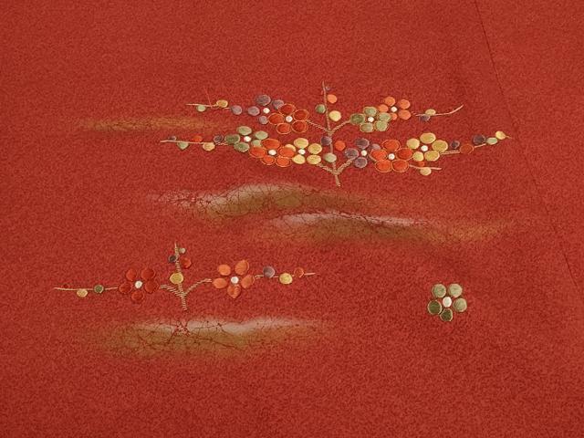 平和屋着物#道行コート 駒刺繍 枝梅文 金彩 正絹 逸品 未使用 CABJ5428in