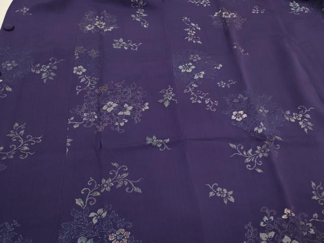 平和屋着物#道行コート 寿光織 花唐草文 銀糸 正絹 逸品 CABJ5429in