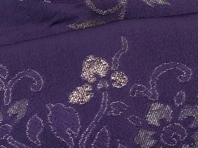 平和屋着物#道行コート 寿光織 花唐草文 銀糸 正絹 逸品 CABJ5429in