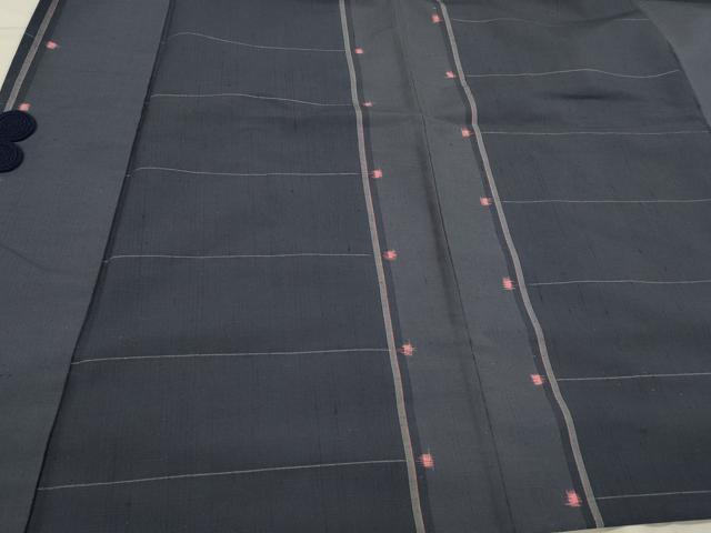 平和屋着物#道中着 紬地 横段間道 正絹 逸品 CABJ5432in