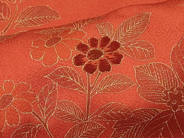平和屋着物#道行コート 刺繍 草花文 金彩 ロング丈 正絹 逸品 未使用 CABJ5460in