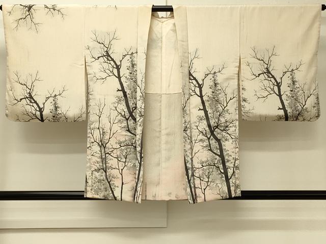 平和屋着物#羽織 寿光織 樹林文 暈し染め 銀糸 正絹 逸品 CABJ5466in