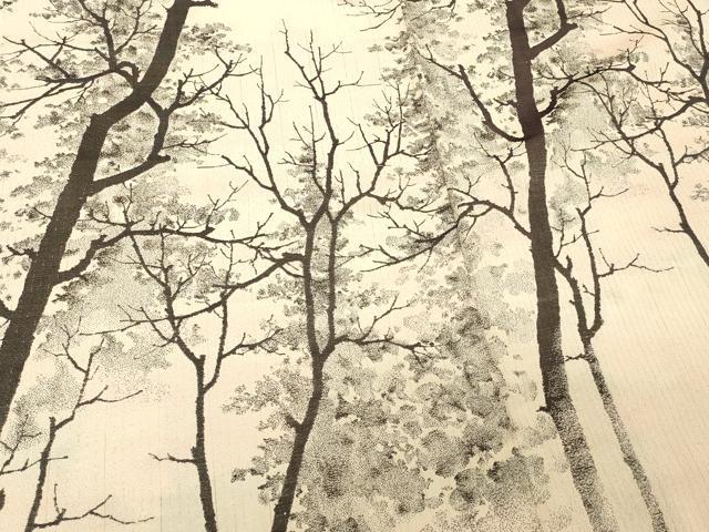 平和屋着物#羽織 寿光織 樹林文 暈し染め 銀糸 正絹 逸品 CABJ5466in