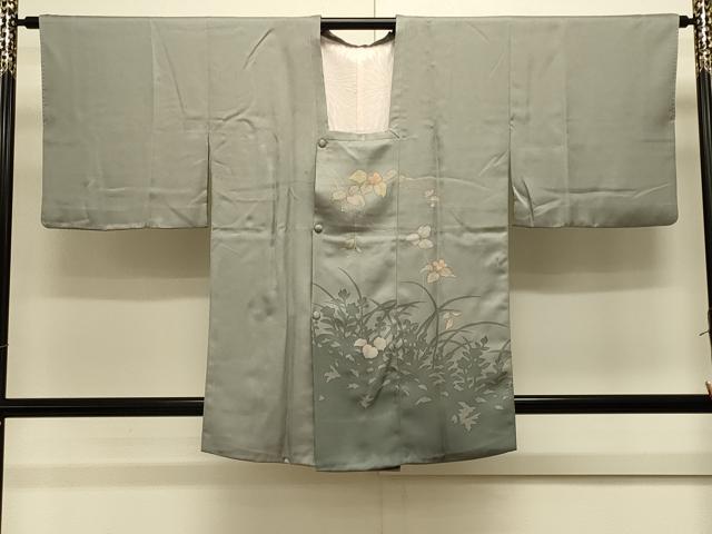 平和屋着物#道行コート ろうけつ染め 枝花文 シルエット 正絹 逸品 CABJ5496in