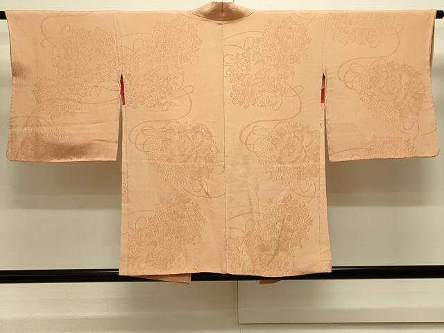 平和屋着物#羽織 色無地 鏡裏草花地紋 杏色 正絹 逸品 CABJ5502in