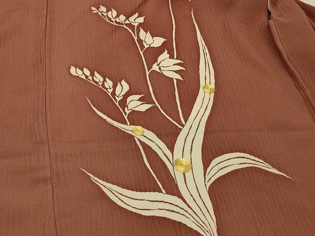 平和屋着物#羽織 駒刺繍 すずらん 鈴蘭 金糸 正絹 逸品 CABJ5505in