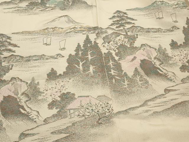 平和屋着物#羽織 寿光織 遠山風景文 金糸 正絹 逸品 CABJ5511in