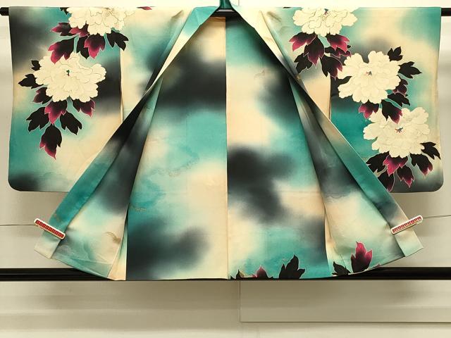 平和屋着物#羽織 駒刺繍 牡丹文 暈し染め 金彩 正絹 逸品 CABJ5512in