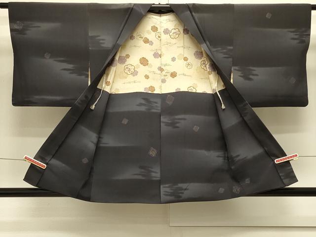 平和屋着物#羽織 霞箔散らし 暈し染め 黒地 金糸 正絹 逸品 CABJ5515in