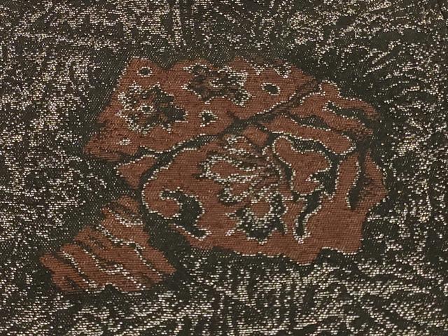平和屋着物#羽織 寿光織 洋花文 黒地 金銀糸 正絹 逸品 CABJ5539in