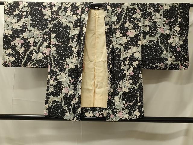 平和屋着物#羽織 枝梅文 黒地 金彩 正絹 逸品 CABJ5559in