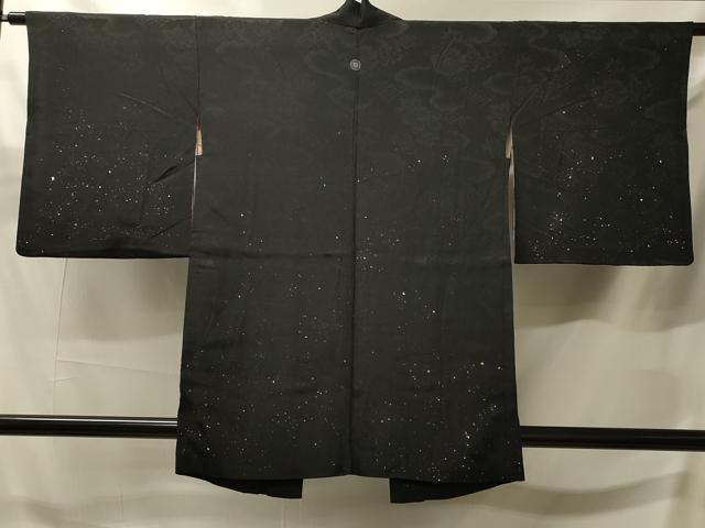 平和屋着物#羽織 花菱地紋 黒地 金銀彩 正絹 逸品 CABJ5570in
