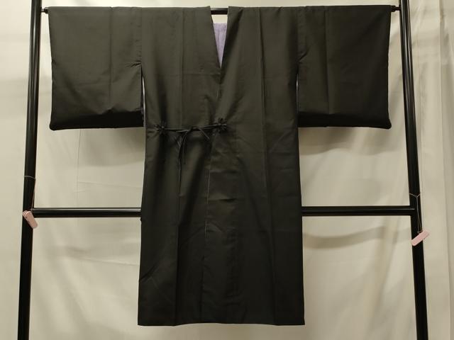 平和屋着物#道中着 リバーシブル 変わり間道 暈し染め 黒地 ロング丈 正絹 逸品 CABJ5575in