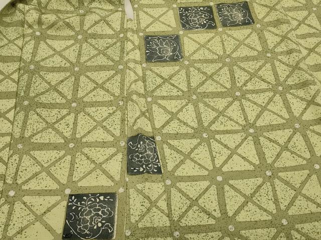 平和屋着物#羽織 格子花文 正絹 逸品 CABJ5594in
