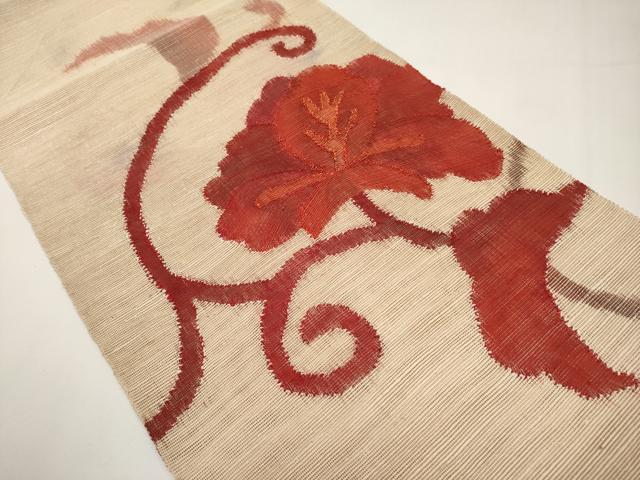 平和屋着物*夏物 八寸名古屋帯 花唐草文 正絹 逸品 CABJ5602tx