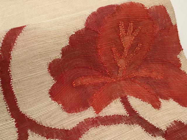 平和屋着物*夏物 八寸名古屋帯 花唐草文 正絹 逸品 CABJ5602tx
