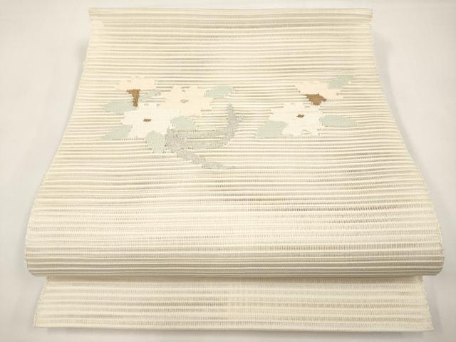 平和屋着物*夏物 八寸名古屋帯 絽綴れ 草花文 正絹 逸品 CABJ5604tx