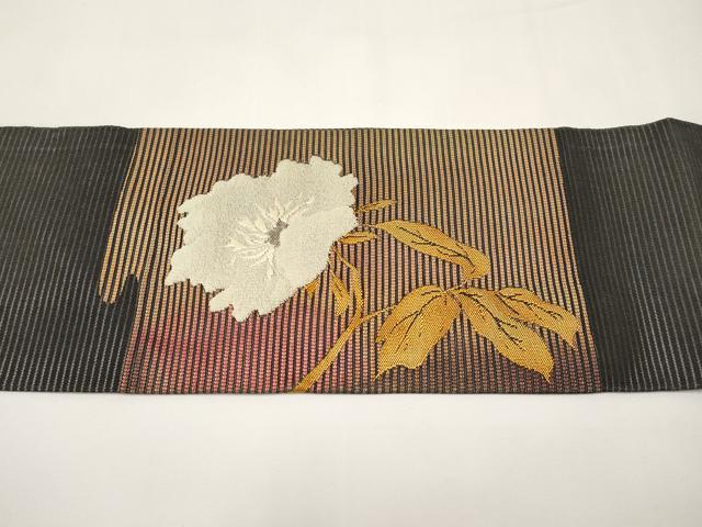 平和屋着物*夏物 九寸名古屋帯 枝花文 銀糸 正絹 逸品 CABJ5607tx