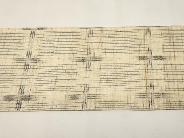 平和屋着物*夏物 沖縄県無形文化財指定 本場八重山上布 全通柄 九寸名古屋帯 格子柄 麻 逸品 CABJ5615tx