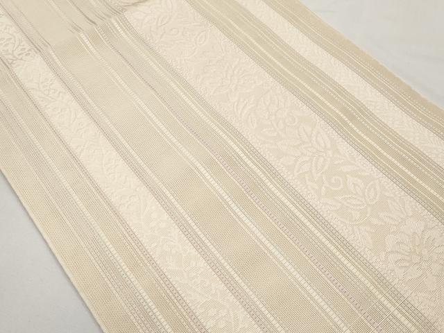 平和屋着物*夏物 本場筑前博多織 八寸名古屋帯 枝花間道 正絹 逸品 CABJ5624tx