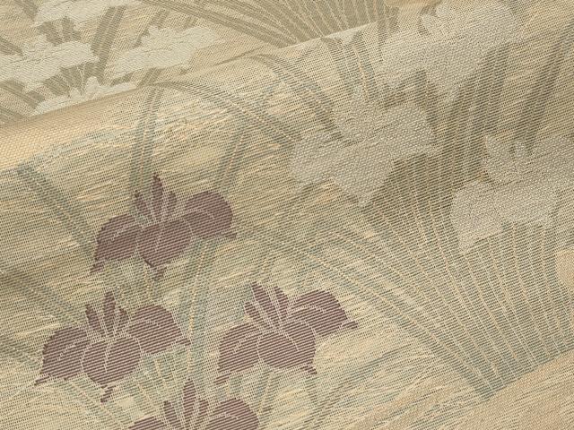 平和屋着物*夏物 全通柄 本袋帯 杜若 銀糸 正絹 逸品 CABJ5631tx