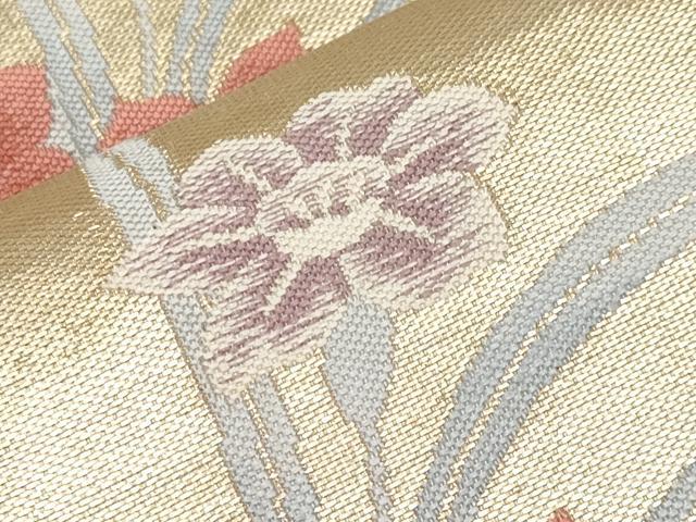 平和屋着物*夏物 六通柄袋帯 花丸菱天井文 金銀糸 正絹 逸品 CABJ5640tx