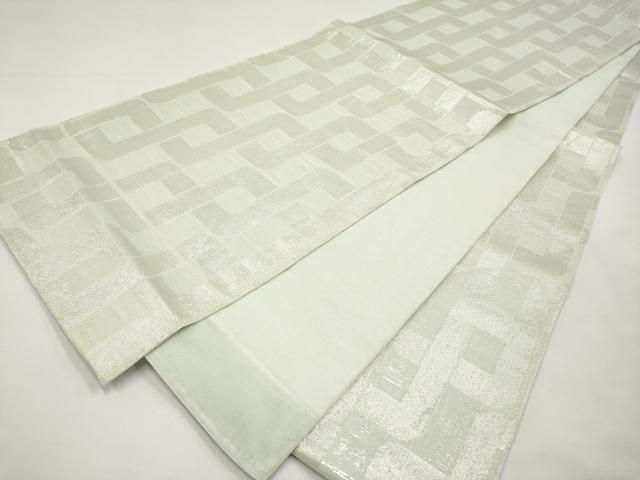 平和屋着物*夏物 全通柄 本袋帯 抽象文 銀糸 正絹 逸品 CABJ5645tx