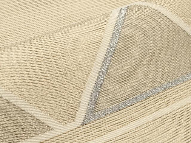 平和屋着物*夏物 八寸名古屋帯 絽綴れ 抽象文 銀糸 正絹 逸品 CABJ5655tx