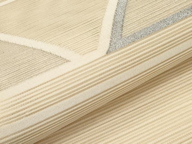 平和屋着物*夏物 八寸名古屋帯 絽綴れ 抽象文 銀糸 正絹 逸品 CABJ5655tx