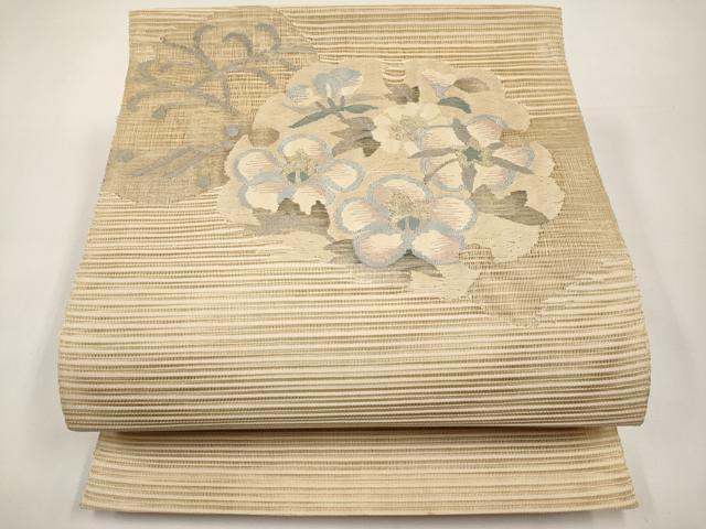 平和屋着物*夏物 八寸名古屋帯 絽綴れ 雪輪花文 金銀糸 正絹 逸品 CABJ5674tx