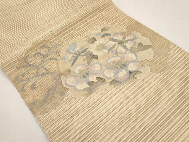 平和屋着物*夏物 八寸名古屋帯 絽綴れ 雪輪花文 金銀糸 正絹 逸品 CABJ5674tx